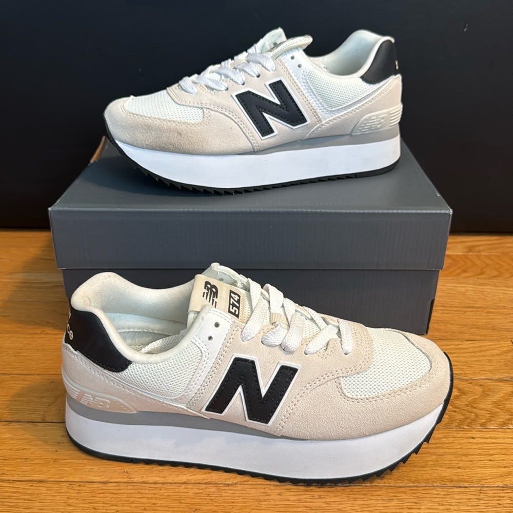 New Balance 574+ Beige White, Women’s asst sizes